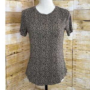 OLD NAVY  LUX ANIMAL PRINT SOFT KNIT EVERYDAY WEAR CASUAL T-SHIRT SIZE XS